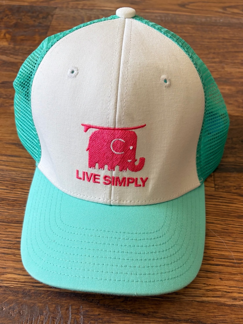 Patagonia Live Simply Elephant Surf Trucker Hat Mesh Snapback Mint White Pink